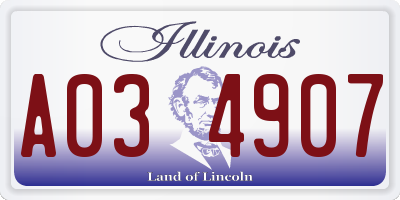IL license plate A034907