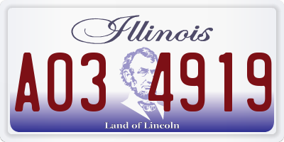 IL license plate A034919