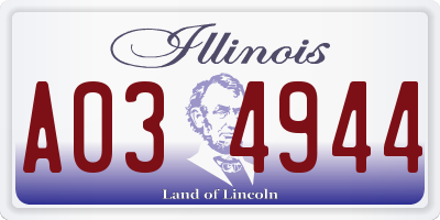 IL license plate A034944
