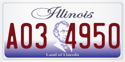 IL license plate A034950