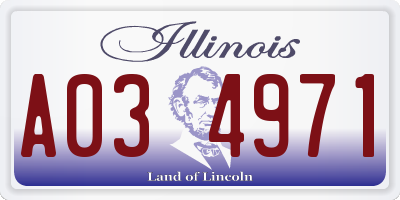 IL license plate A034971