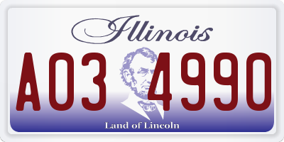 IL license plate A034990