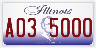 IL license plate A035000