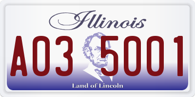 IL license plate A035001