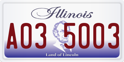 IL license plate A035003