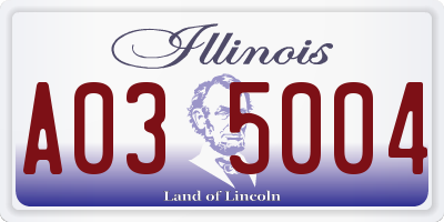 IL license plate A035004