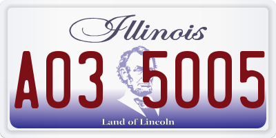 IL license plate A035005
