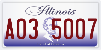 IL license plate A035007