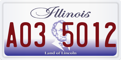 IL license plate A035012