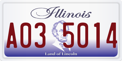 IL license plate A035014