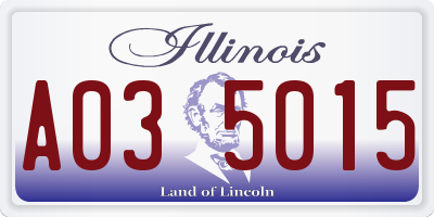 IL license plate A035015