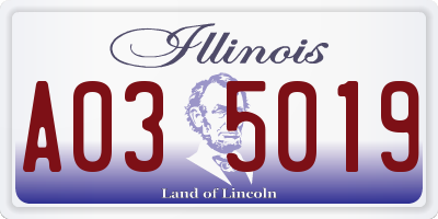 IL license plate A035019