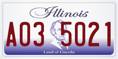 IL license plate A035021