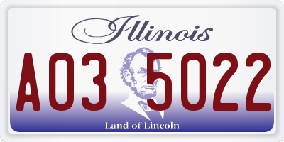 IL license plate A035022