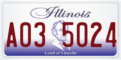 IL license plate A035024