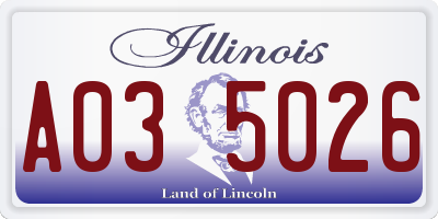IL license plate A035026