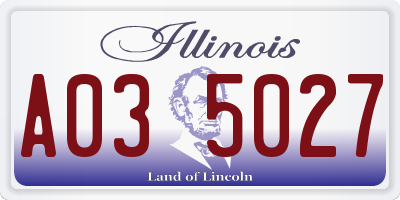 IL license plate A035027