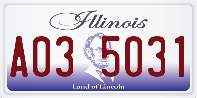 IL license plate A035031
