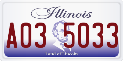 IL license plate A035033