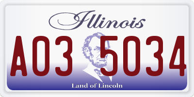 IL license plate A035034