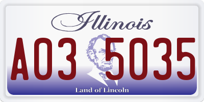 IL license plate A035035