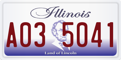 IL license plate A035041