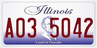 IL license plate A035042