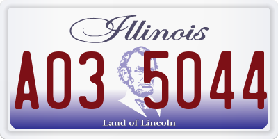 IL license plate A035044
