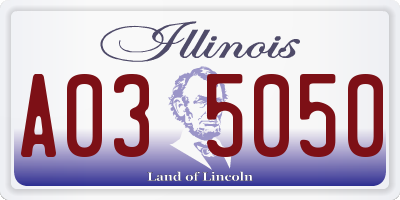 IL license plate A035050
