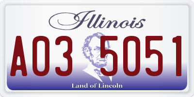 IL license plate A035051