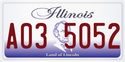 IL license plate A035052