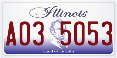 IL license plate A035053
