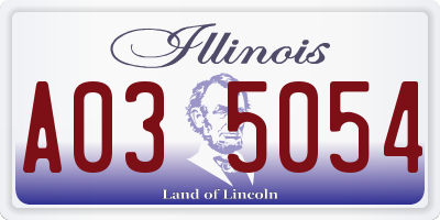 IL license plate A035054