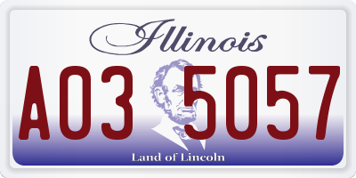 IL license plate A035057