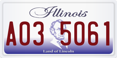 IL license plate A035061
