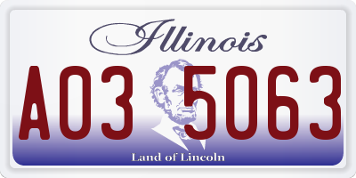 IL license plate A035063
