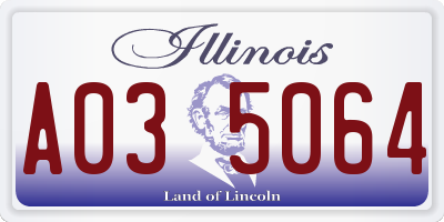 IL license plate A035064