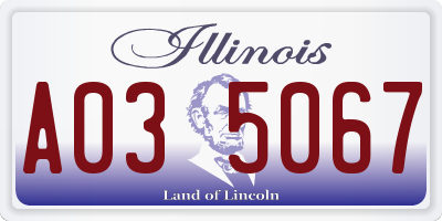 IL license plate A035067