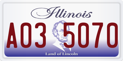 IL license plate A035070
