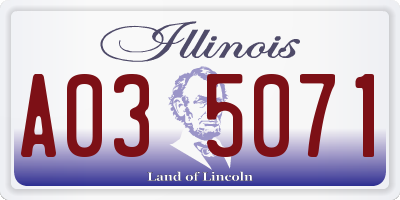 IL license plate A035071