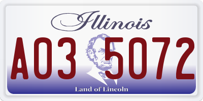 IL license plate A035072