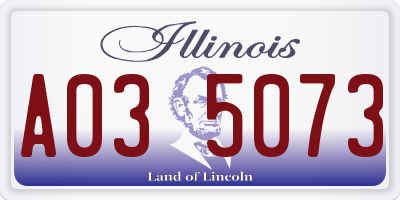 IL license plate A035073