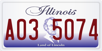 IL license plate A035074
