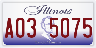 IL license plate A035075