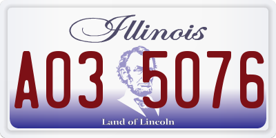 IL license plate A035076