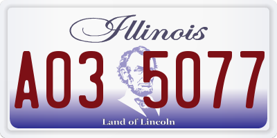 IL license plate A035077
