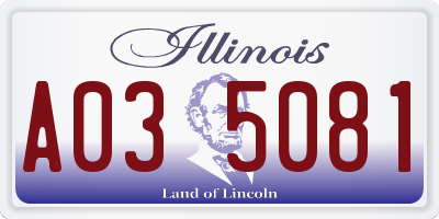 IL license plate A035081