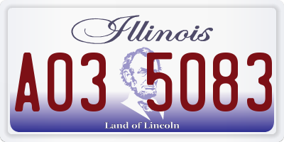 IL license plate A035083