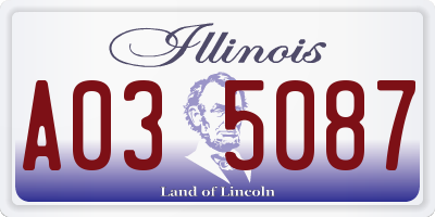 IL license plate A035087