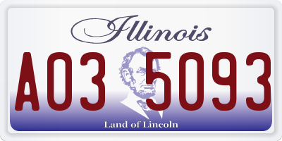 IL license plate A035093